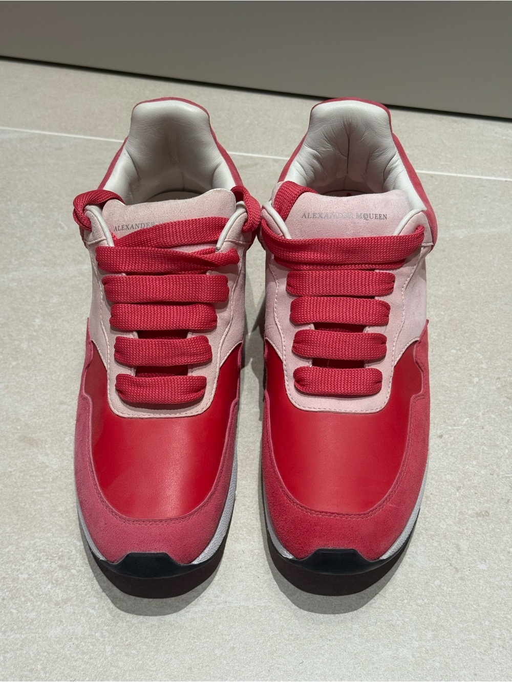 Alexander McQueen Red and Light Pink Men's Sneakers